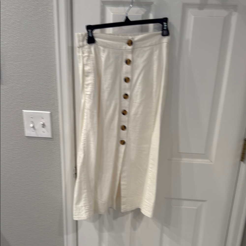 Elegant Cream Button-Down Skirt